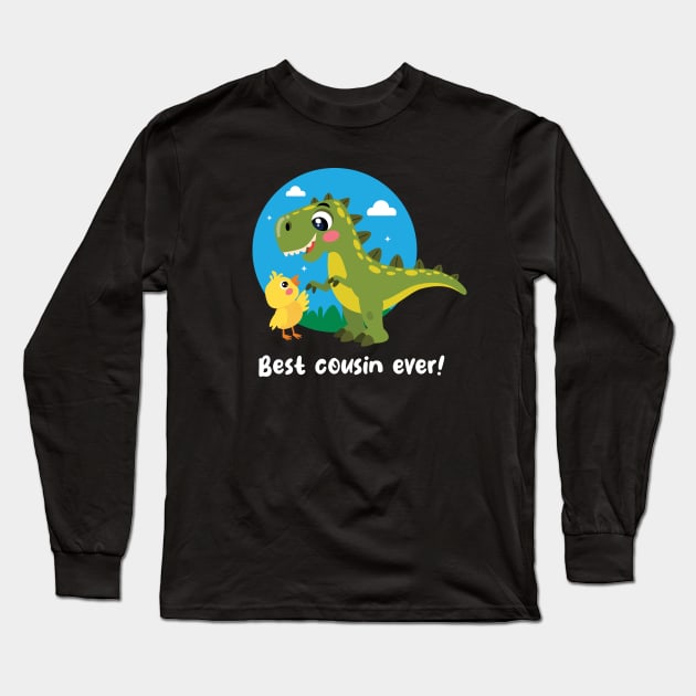 Best cousin ever (on dark colors) Long Sleeve T-Shirt by Messy Nessie